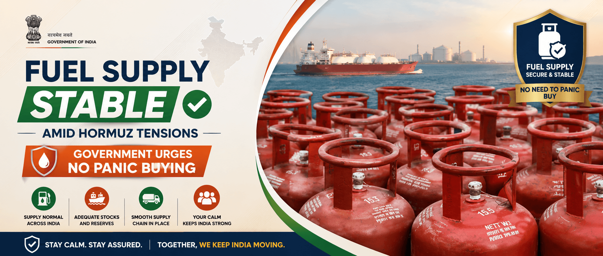 Fuel Supply Stable Amid Hormuz Tensions, Government Urges No Panic Buying