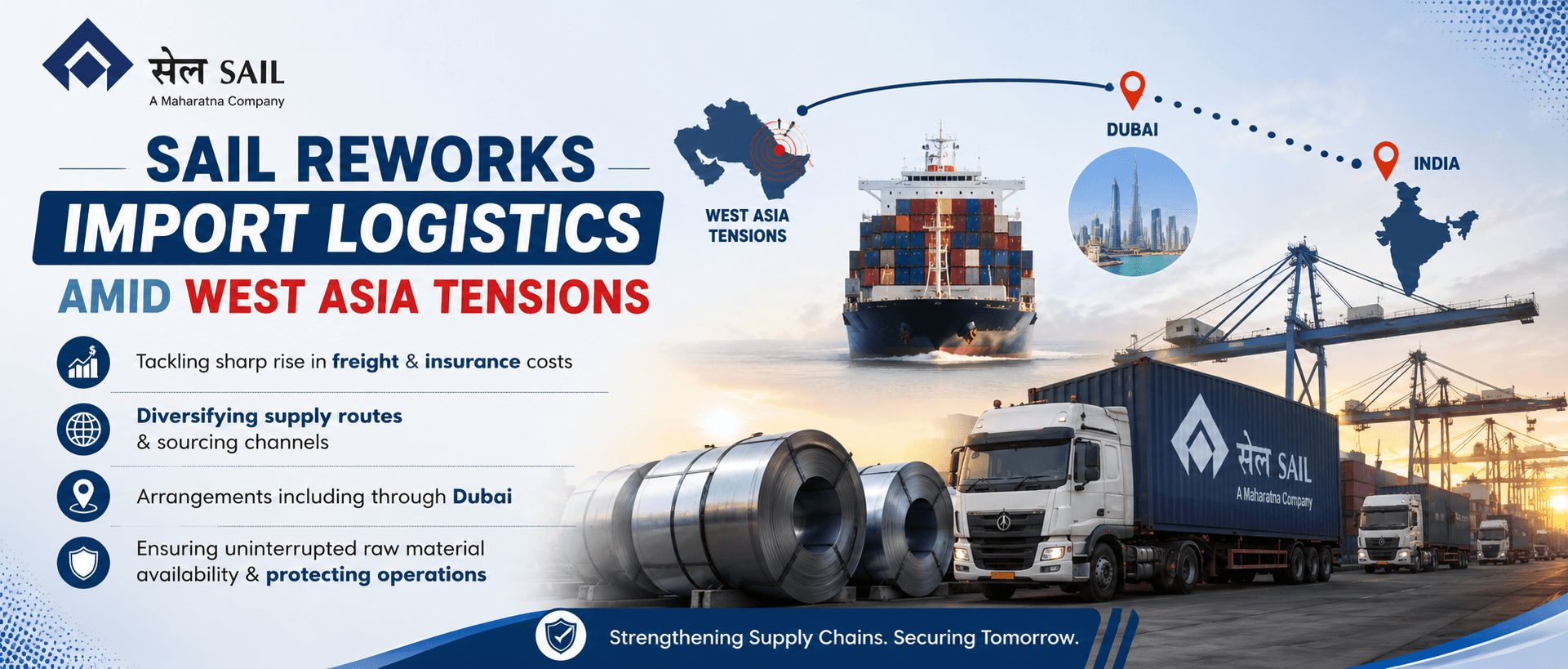 SAIL Reroutes Supplies Amid West Asia Crisis
